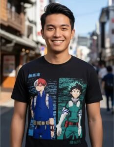 Playera Máscara De Látex Shoto Y Midoriya Hombre