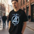 Playera Máscara De Látex Fantastic Four Logo Hombre