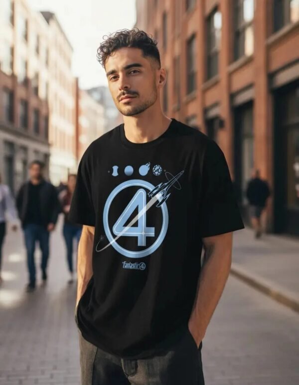 Playera Máscara De Látex Fantastic Four Logo Hombre