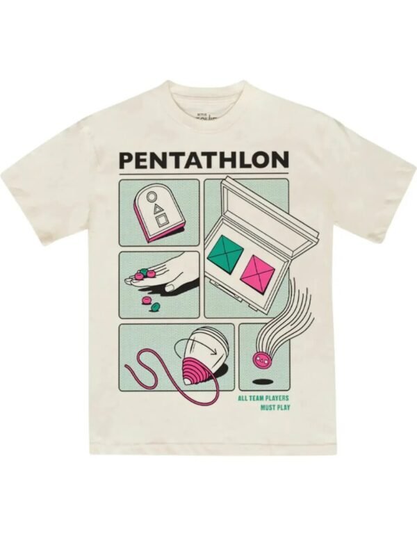 Playera Máscara De Látex Juego Del Calamar Pentathlon Hombre