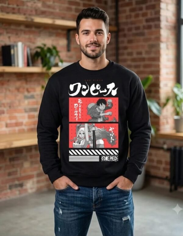 Pullover Máscara De Látex One Piece Yamato & Luffy Hombre