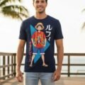 Playera Máscara De Látex Sombrero De Paja Hombre