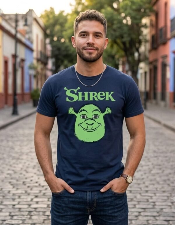 Playera Máscara De Látex Ogro Shrek Hombre