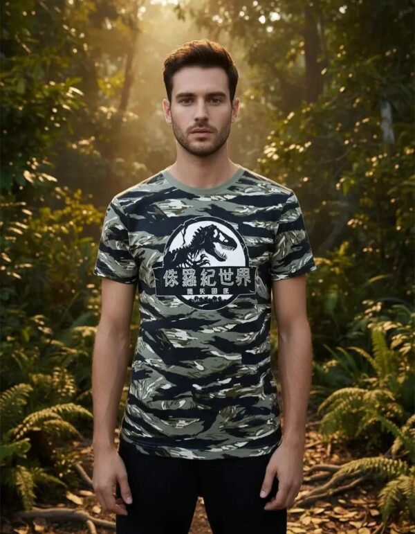 Playera Máscara De Látex Dinosaur Print Hombre