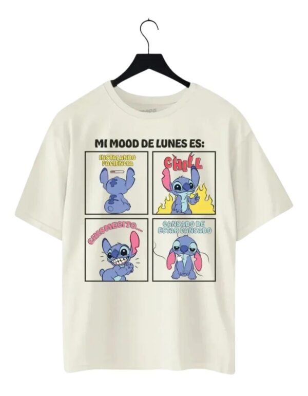 Playera Máscara De Látex Stitch Mood De Lunes Hombre Playera Máscara De Látex Stitch Mood De Lunes Hombre