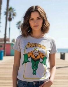 Playera Máscara De Látex Aquaman Retro Mujer