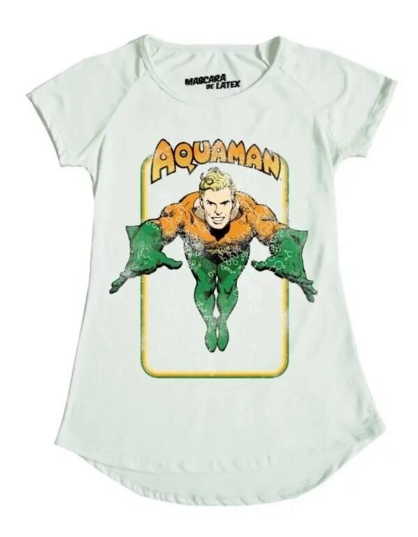 Playera Máscara De Látex Aquaman Retro Mujer