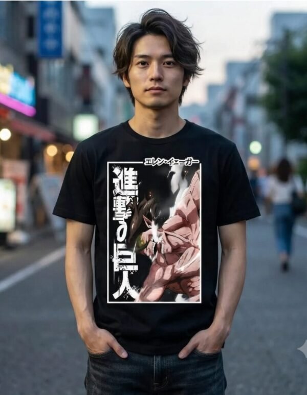 Playera Máscara De Látex La Furia De Eren Hombre Playera Máscara De Látex La Furia De Eren Hombre