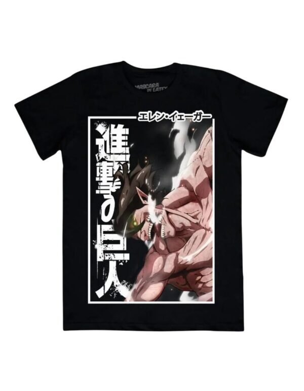 Playera Máscara De Látex La Furia De Eren Hombre Playera Máscara De Látex La Furia De Eren Hombre