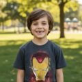 Playera Máscara De Látex Marvel Golden Avenger Niño