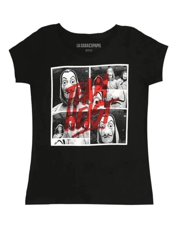 Playera Máscara De Látex Team Heist Mujer Playera Máscara De Látex Team Heist Mujer