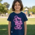 Playera Máscara De Látex Mickey Neón Niña