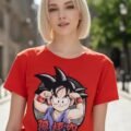 Playera Máscara De Látex Son Goku Kanji Mujer