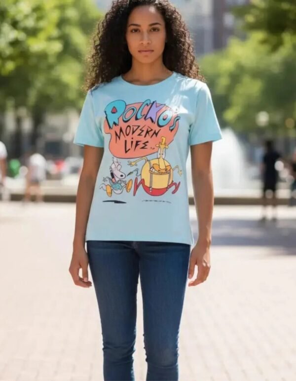 Playera Máscara De Látex Rocko Y Heffer Mujer Playera Máscara De Látex Rocko Y Heffer Mujer
