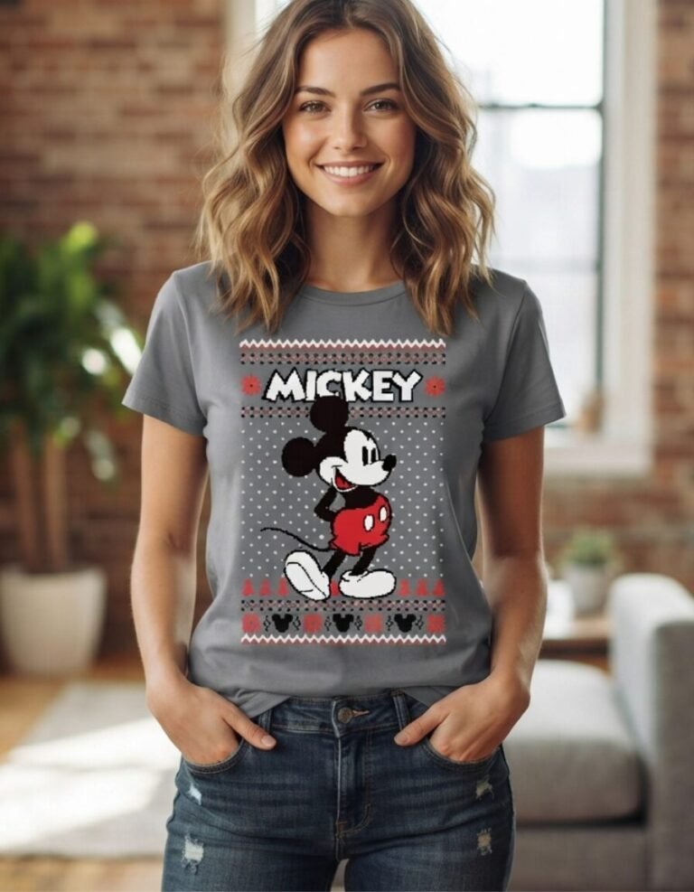 Playera Máscara De Látex Winter Mickey Mujer