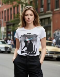 Playera Máscara De Látex Luke Vs. Vader Mujer