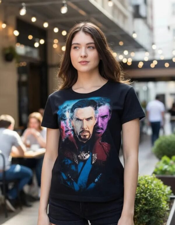 Playera Máscara De Látex Sorcerer Supreme Mujer Playera Máscara De Látex Sorcerer Supreme Mujer