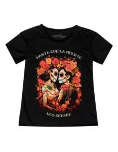 Playera Máscara De Látex Hasta Que La Muerte Nos Separe Mujer