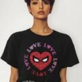 Playera Máscara De Látex Marvel Love Mujer