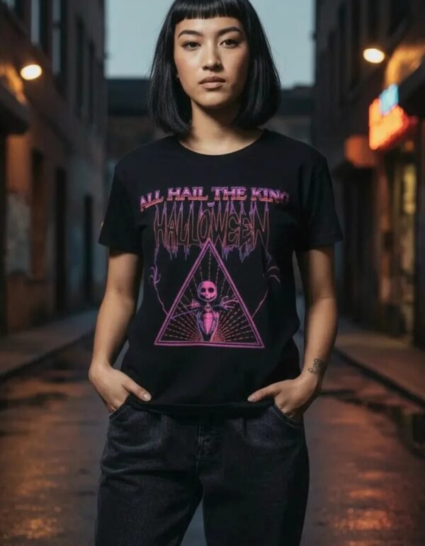 Playera Máscara De Látex The King Of Halloween Mujer Playera Máscara De Látex The King Of Halloween Mujer