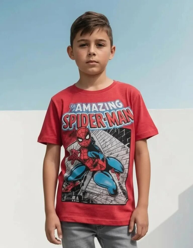 Playera Máscara De Látex Spider- Man Retro Niño