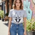 Playera Máscara De Látex Conejo Bugs Mujer
