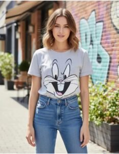 Playera Máscara De Látex Conejo Bugs Mujer