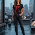Playera Máscara De Látex Vigilante Nocturno Mujer