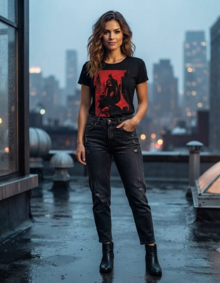 Playera Máscara De Látex Vigilante Nocturno Mujer