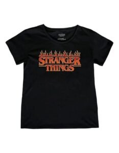 Playera Máscara De Látex Stranger Things Logo Mujer