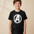 Playera Máscara De Látex Avengers Space Logo Niño