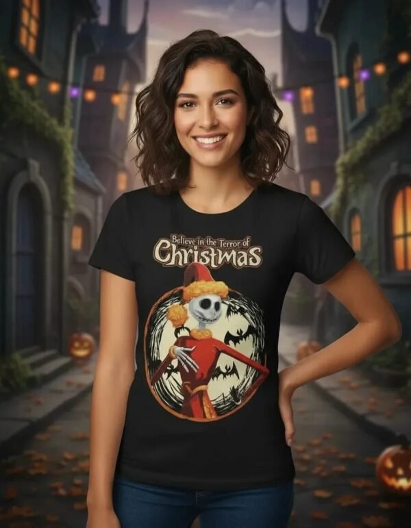 Playera Máscara De Látex Terror Of Christmas Mujer
