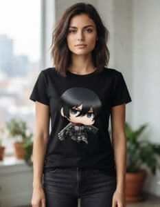 Playera Máscara De Látex Mikasa Chibi Mujer