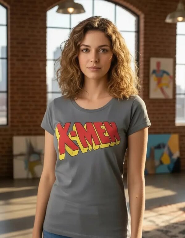 Playera Máscara De Látex X-men Retro Logo Mujer Playera Máscara De Látex X-men Retro Logo Mujer