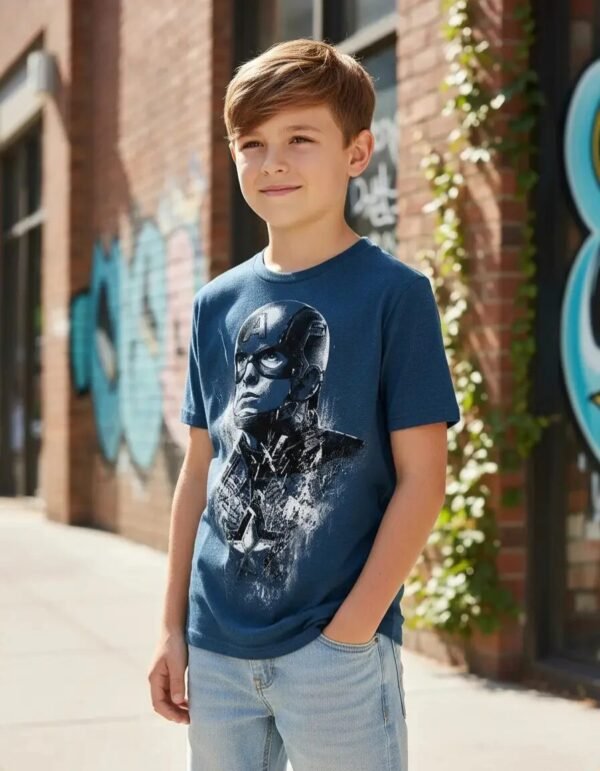 Playera Máscara De Látex Captain Steve Rogers Niño