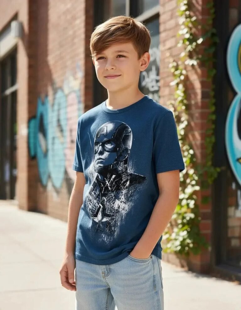 Playera Máscara De Látex Captain Steve Rogers Niño