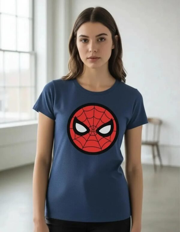 Playera Máscara De Látex Spidey Emoji Mujer Playera Máscara De Látex Spidey Emoji Mujer
