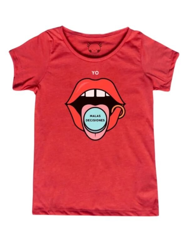 Playera Máscara De Látex Malas Decisiones Mujer Playera Máscara De Látex Malas Decisiones Mujer