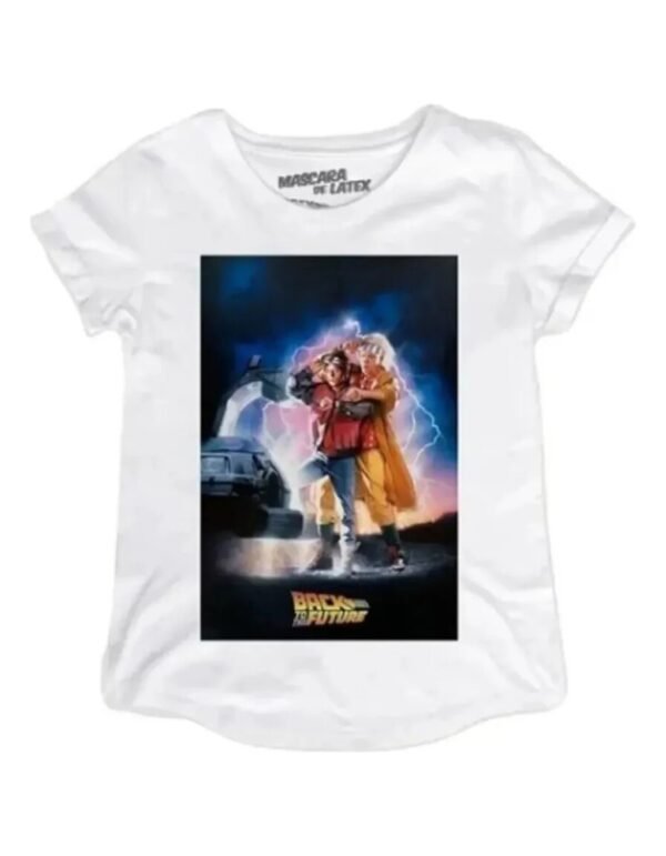Playera Máscara De Látex Back To The Future Poster Mujer Playera Máscara De Látex Back To The Future Poster Mujer