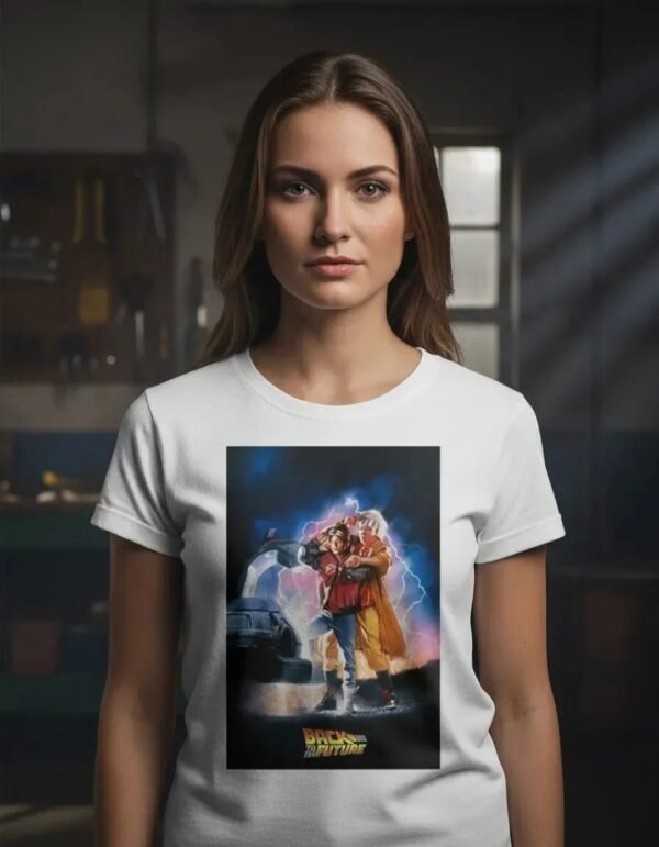 Playera Máscara De Látex Back To The Future Poster Mujer Playera Máscara De Látex Back To The Future Poster Mujer