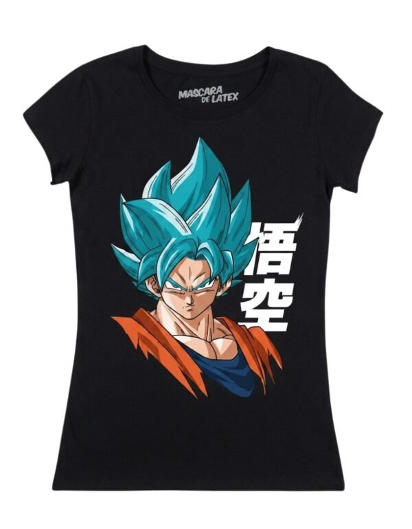 Playera Máscara De Látex Super Saiyan Blue Mujer