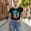 Playera Máscara De Látex Super Saiyan Blue Mujer