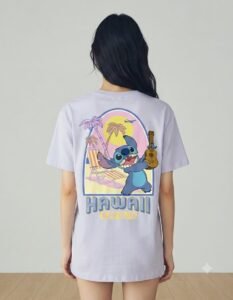 Playera Máscara De Látex Stitch Hawai Surf Club Mujer