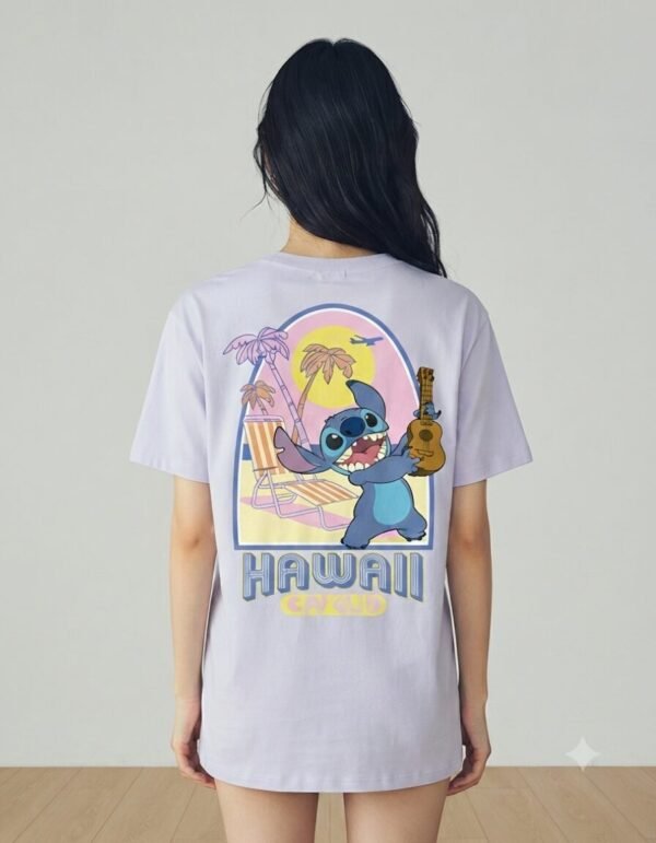Playera Máscara De Látex Stitch Hawai Surf Club Mujer