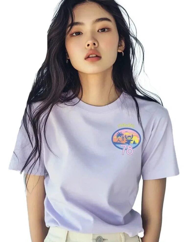 Playera Máscara De Látex Stitch Hawai Surf Club Mujer