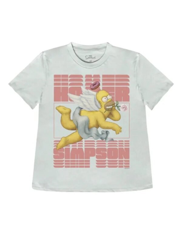 Playera Máscara De Látex Los Simpson Homer Angel Mujer
