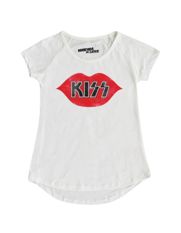 Playera Máscara De Látex Kiss Lips Mujer