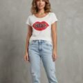 Playera Máscara De Látex Kiss Lips Mujer