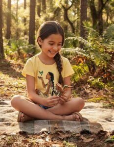 Playera Máscara De Látex Pocahontas Y Meeko Niña