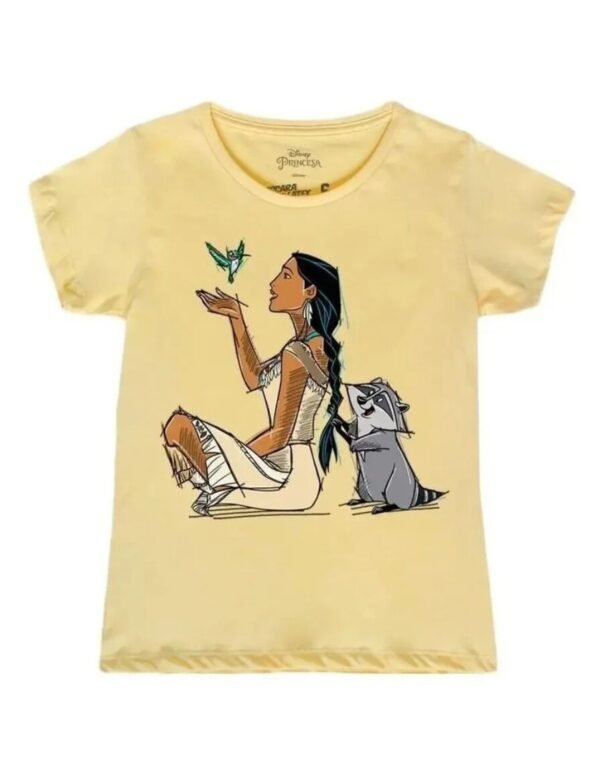 Playera Máscara De Látex Pocahontas Y Meeko Niña Playera Máscara De Látex Pocahontas Y Meeko Niña